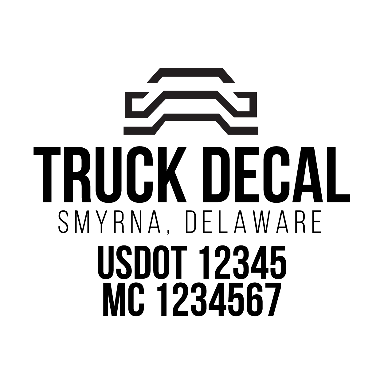 American Truck Door Decal (USDOT, MC, GVW) 2 Pack