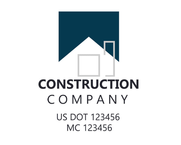 Construction company truck decal