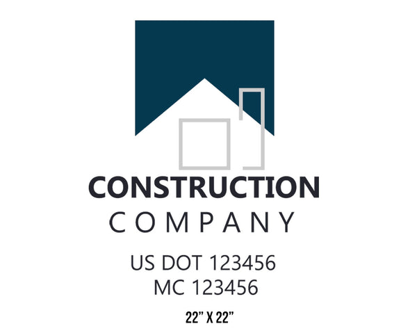 Construction company truck decal