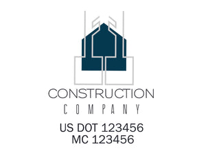 Construction company truck decal