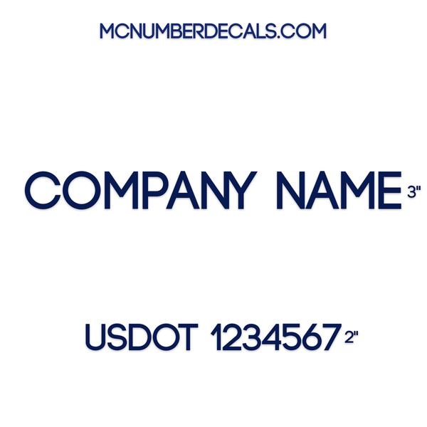 Business Name Decal + 1 Regulation Number or Location (USDOT), 2 Pack