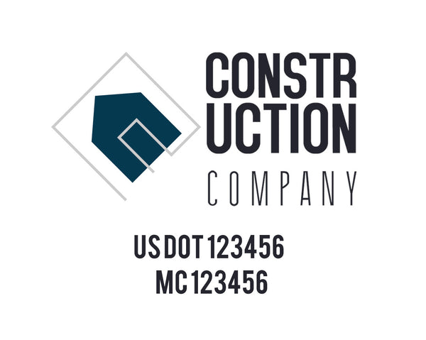 Construction company truck decal