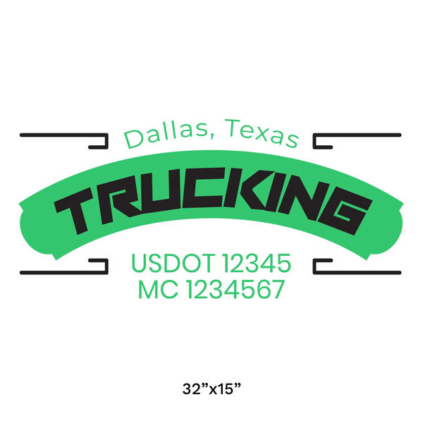 truck door decal with USDOT, MC