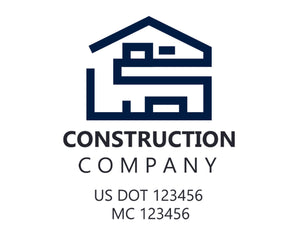 Construction company truck decal