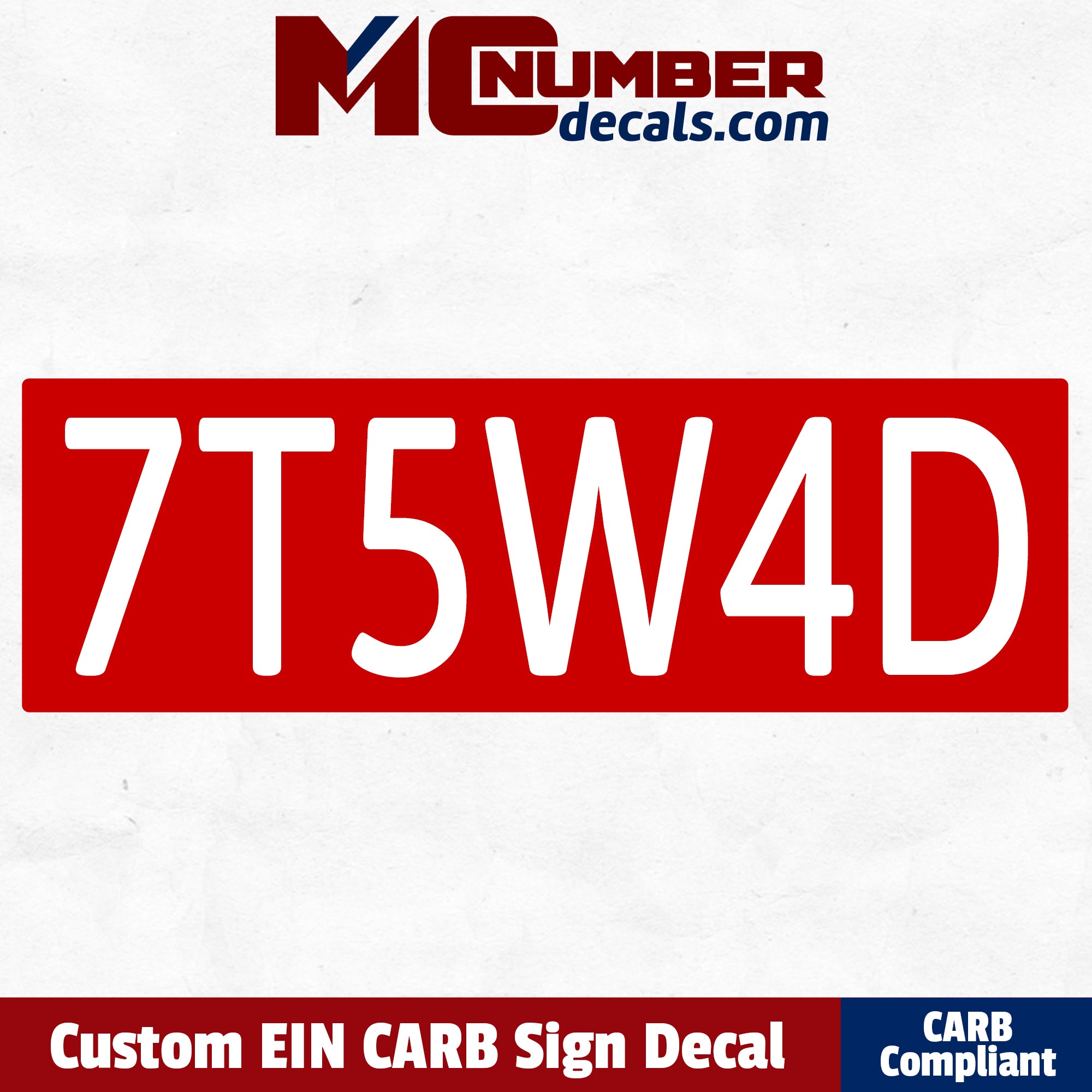 ein carb number decal sticker