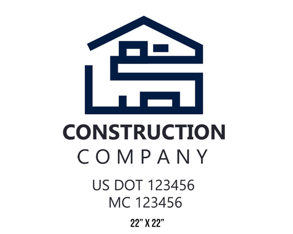 Construction company truck decal