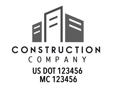 Construction company truck decal