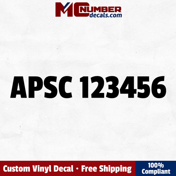 APSC number decal