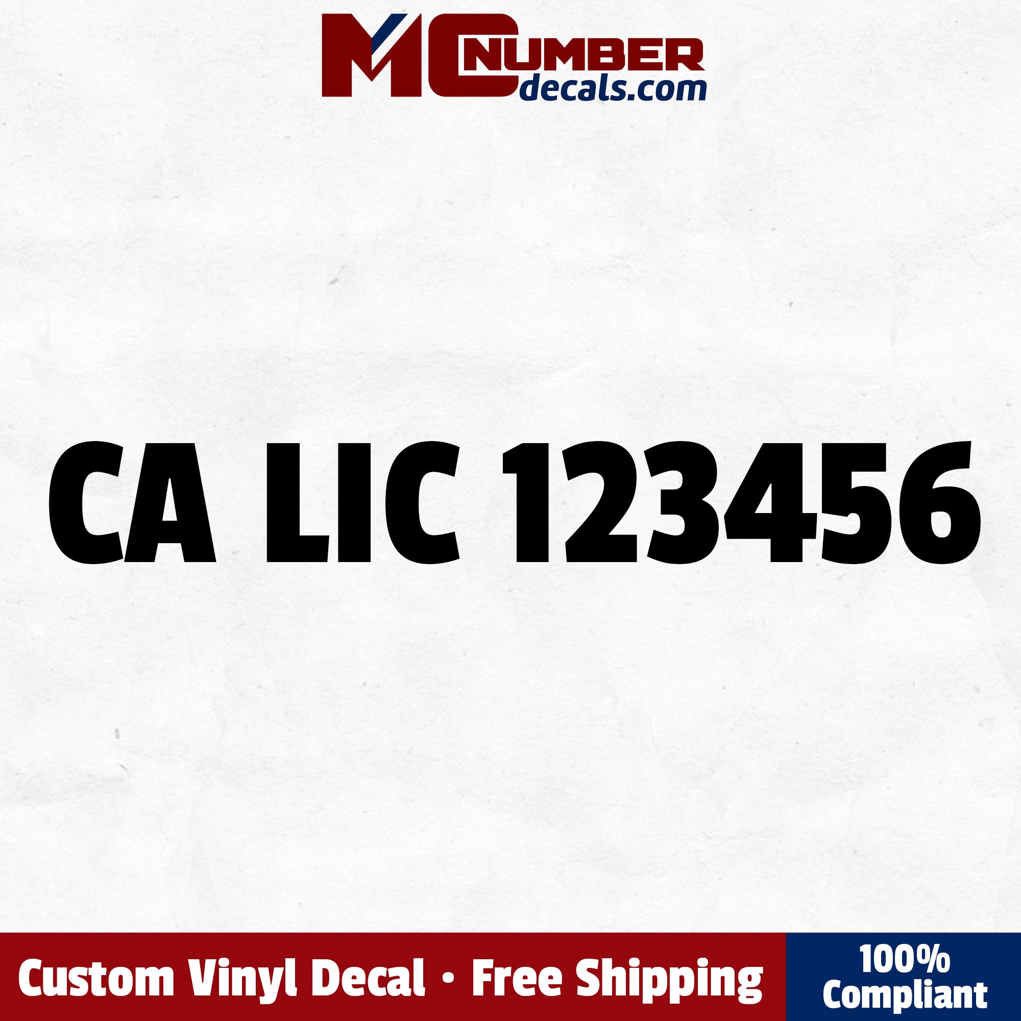 CA LIC number decal