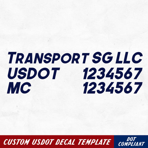 company name with usdot & mc number decal sticker