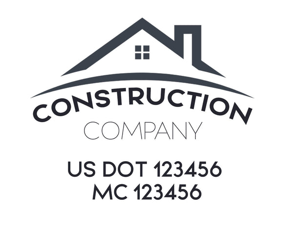 Construction company truck decal