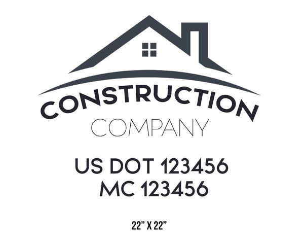 Construction company truck decal