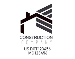 Construction company truck decal