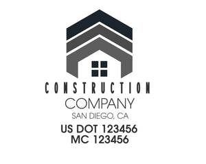 Construction company truck decal