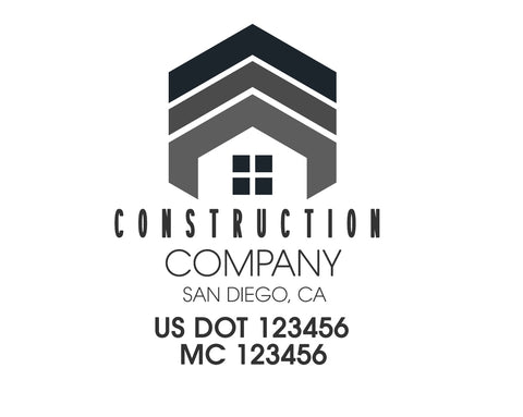 Construction company truck decal