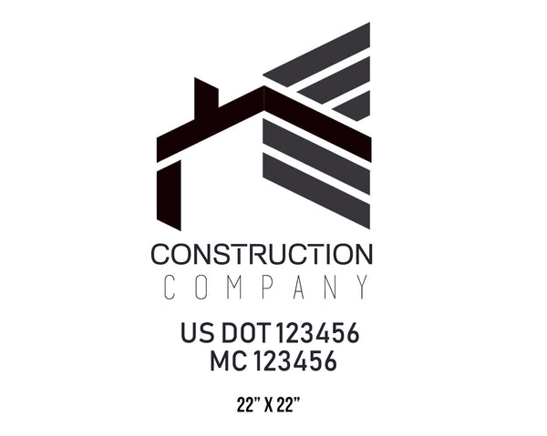 Construction company truck decal