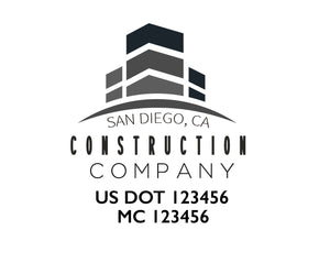 Construction company truck decal