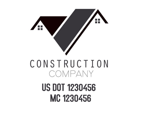 Construction company truck decal