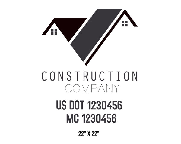 Construction company truck decal