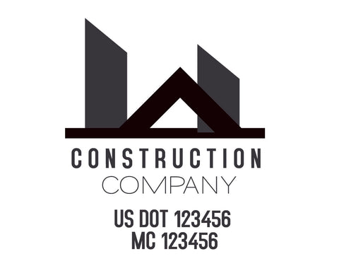 Construction company truck decal