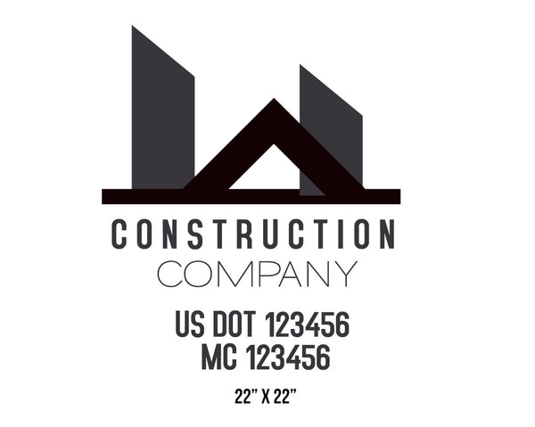 Construction company truck decal