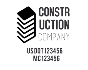 Construction & Contractor Company Name Truck Decal, 2 Pack