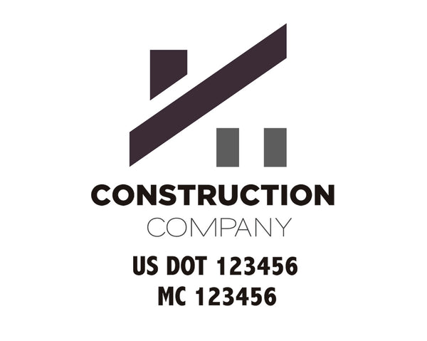 Construction company truck decal