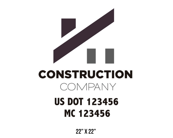 Construction company truck decal