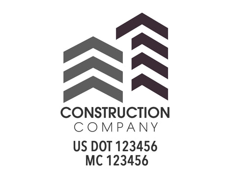 Construction company truck decal