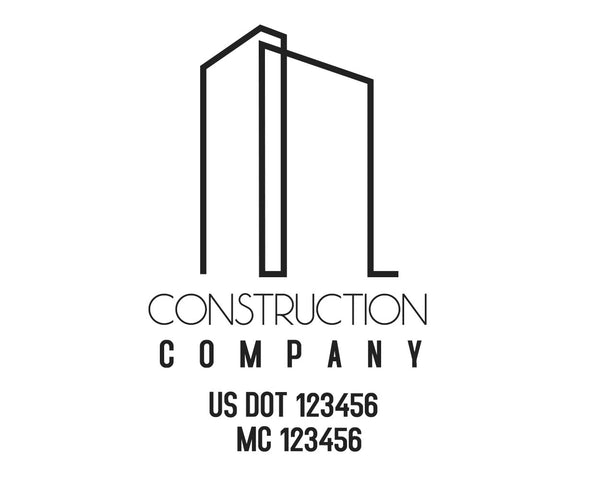 Construction company truck decal