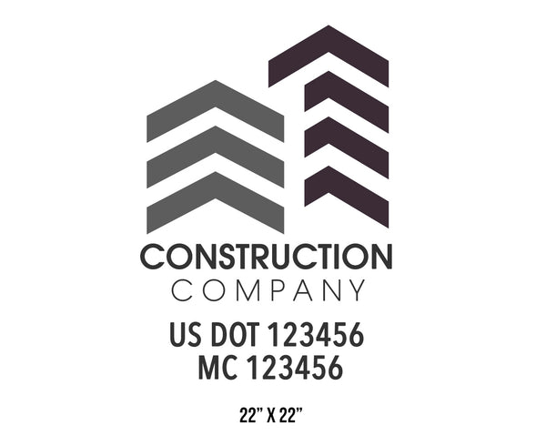 Construction company truck decal