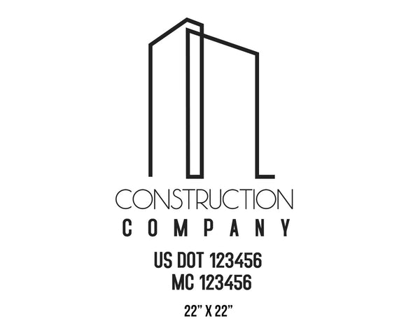 Construction company truck decal