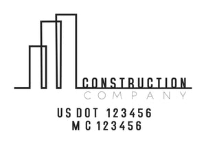 Construction company truck decal