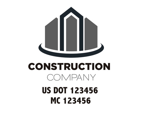 Construction company truck decal