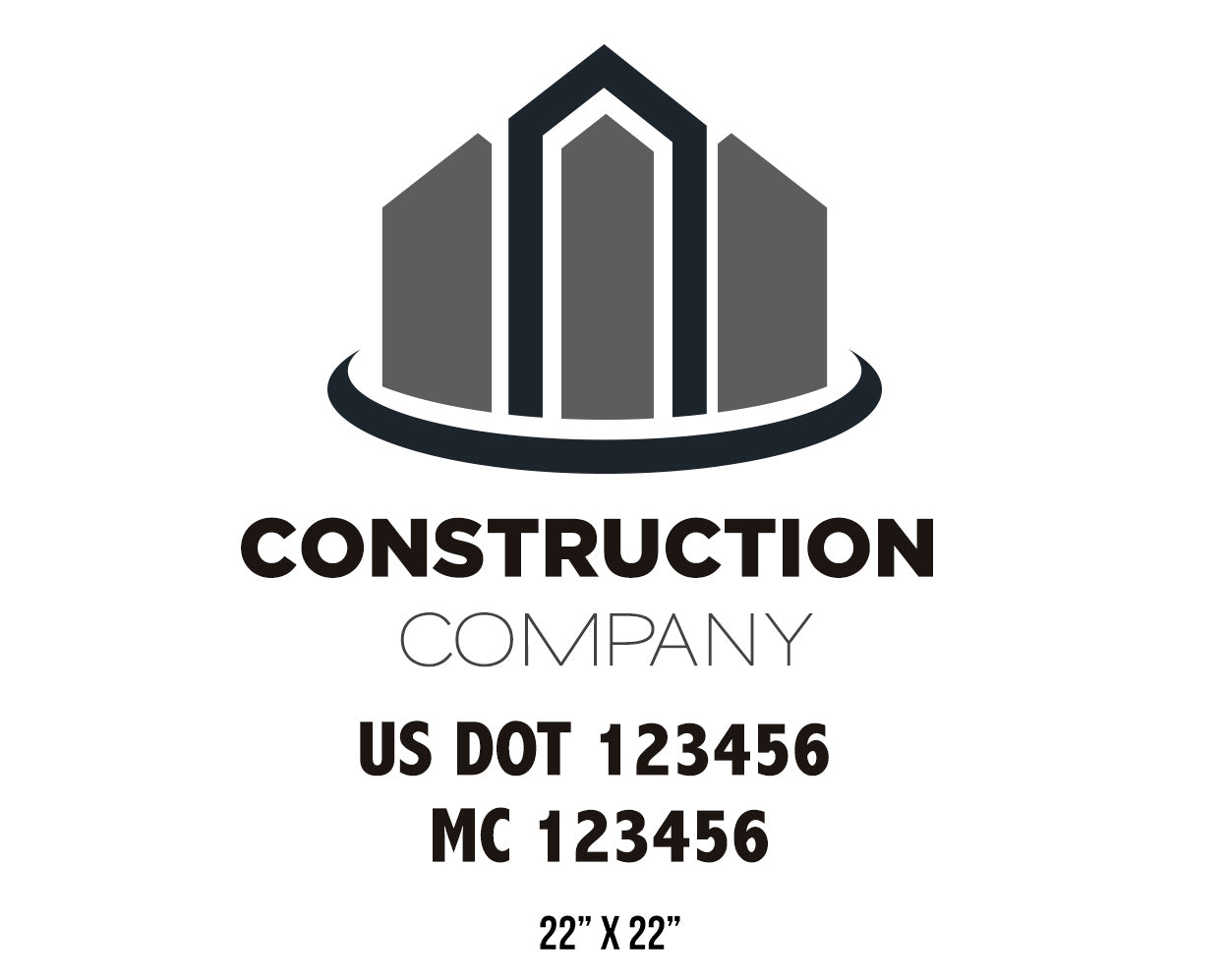 Construction company truck decal