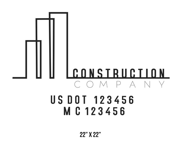 Construction company truck decal