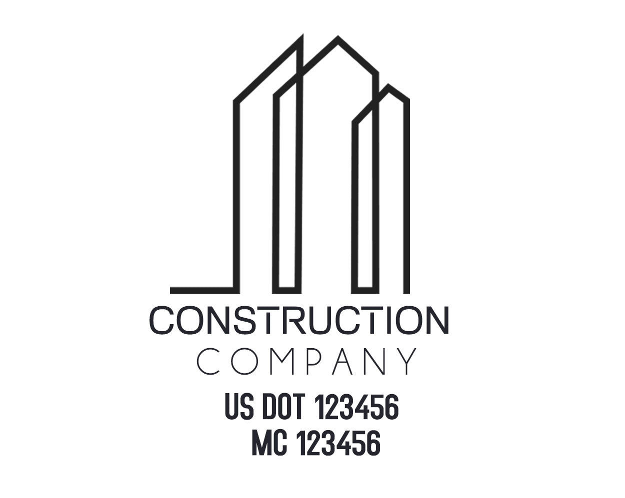 Construction company truck decal