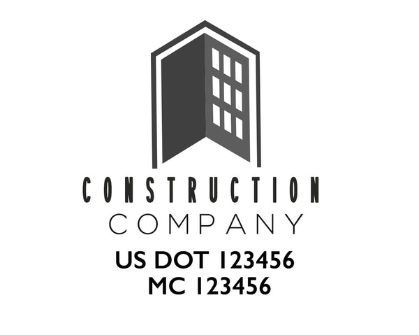 Construction company truck decal