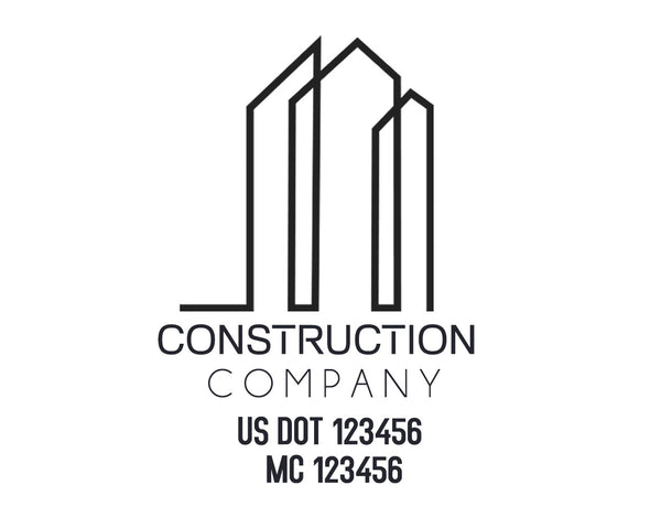 Construction company truck decal