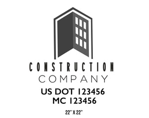 Construction company truck decal