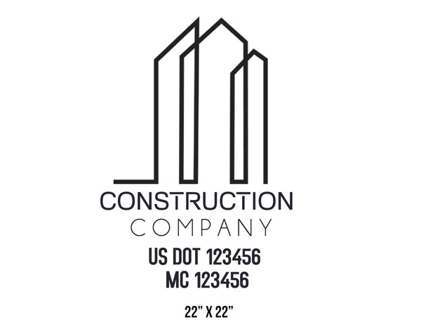 Construction company truck decal