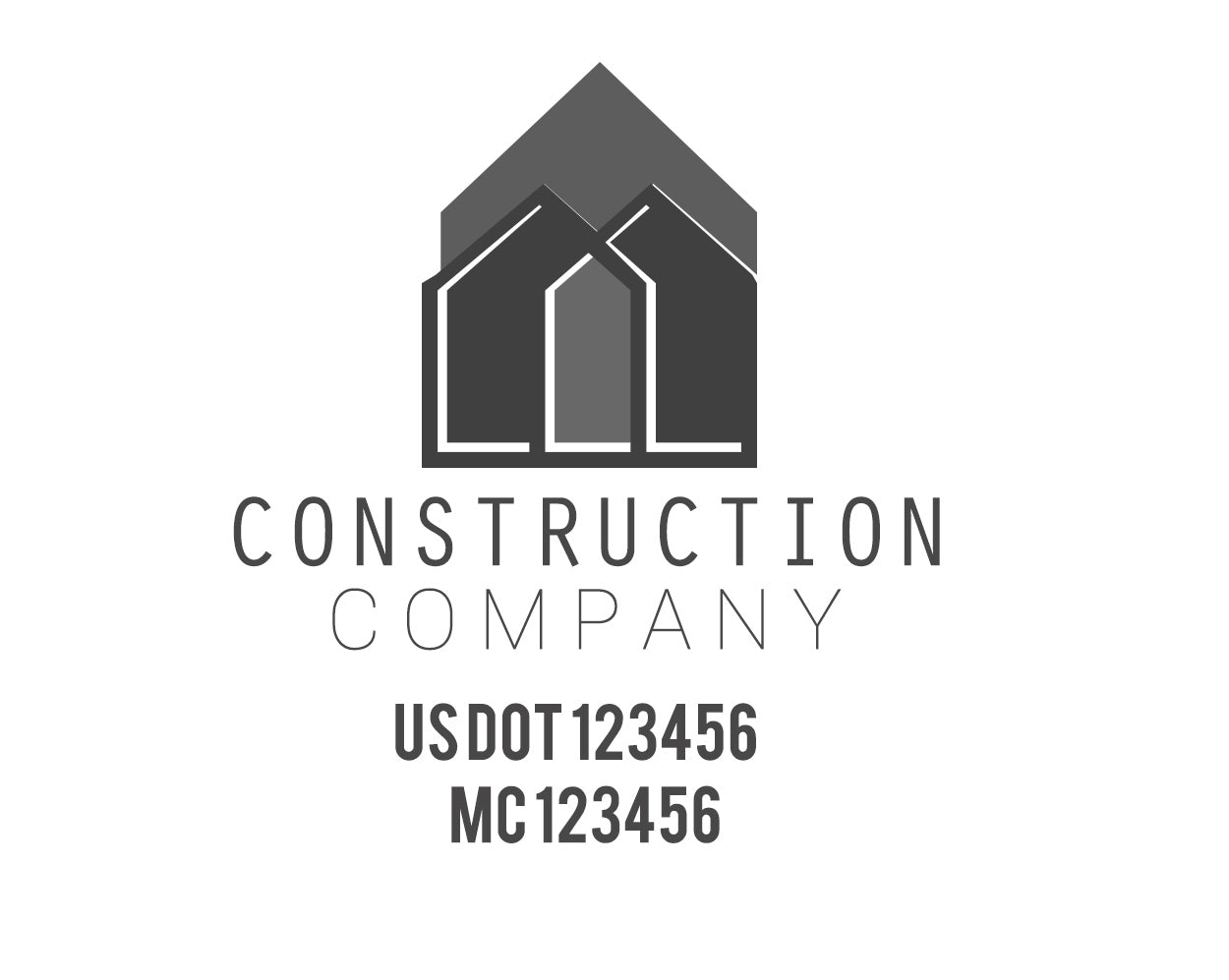 Construction company truck decal