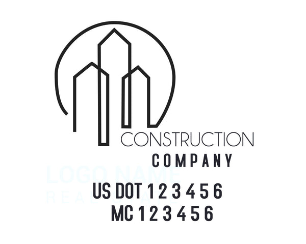 Construction company truck decal