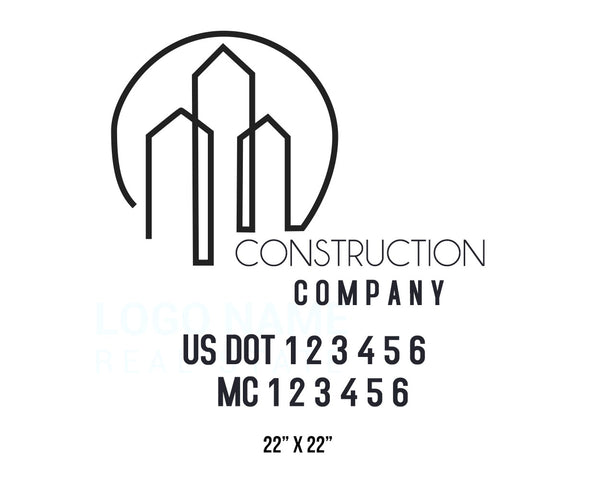 Construction company truck decal