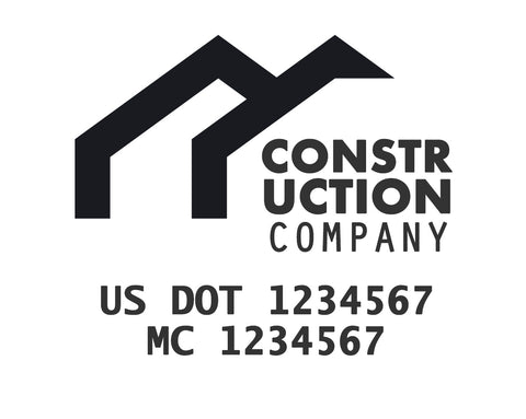 Construction company truck decal