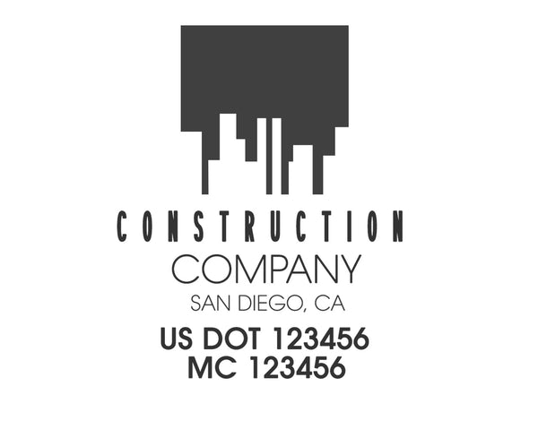 Construction company truck decal