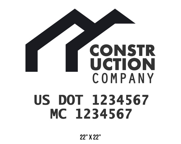 Construction company truck decal