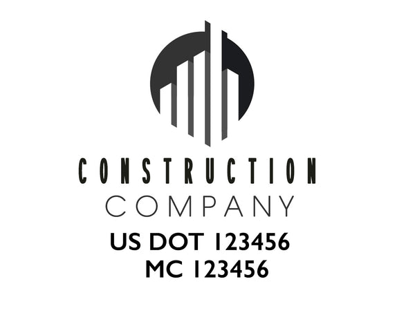 Construction company truck decal