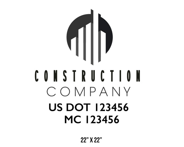 Construction company truck decal