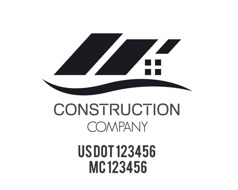 Construction company truck decal